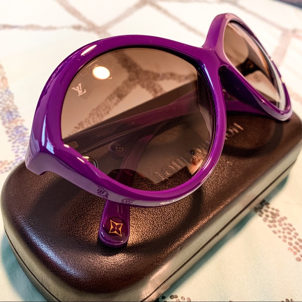 Louis Vuitton Purple & Gold Sunglasses - Picture 8 of 8